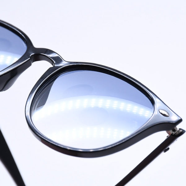 RAYBAN レイバン ボストンシェイプ サングラス RB4259F アセテート ブラック ブルー シルバー金具 サイズ53□20 美品 中古 4a008629
