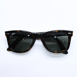 RAYBAN レイバン ウェイフェーラー サングラス RB2140-F イタリア製 アセテート ブラウン シルバー金具 美品 中古 4a008622