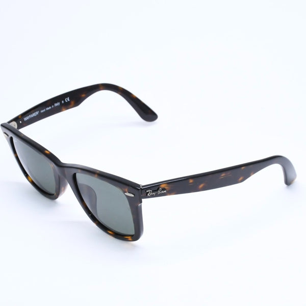 RAYBAN レイバン ウェイフェーラー サングラス RB2140-F イタリア製 アセテート ブラウン シルバー金具 美品 中古 4a008622