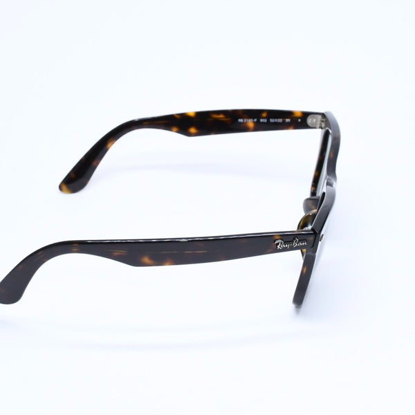 RAYBAN レイバン ウェイフェーラー サングラス RB2140-F イタリア製 アセテート ブラウン シルバー金具 美品 中古 4a008622