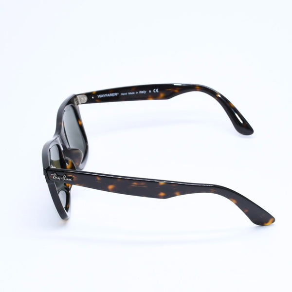 RAYBAN レイバン ウェイフェーラー サングラス RB2140-F イタリア製 アセテート ブラウン シルバー金具 美品 中古 4a008622