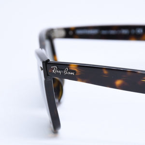 RAYBAN レイバン ウェイフェーラー サングラス RB2140-F イタリア製 アセテート ブラウン シルバー金具 美品 中古 4a008622