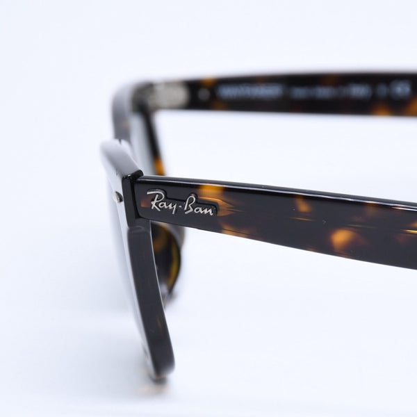 RAYBAN レイバン ウェイフェーラー サングラス RB2140-F イタリア製 アセテート ブラウン シルバー金具 美品 中古 4a008622