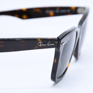 RAYBAN レイバン ウェイフェーラー サングラス RB2140-F イタリア製 アセテート ブラウン シルバー金具 美品 中古 4a008622