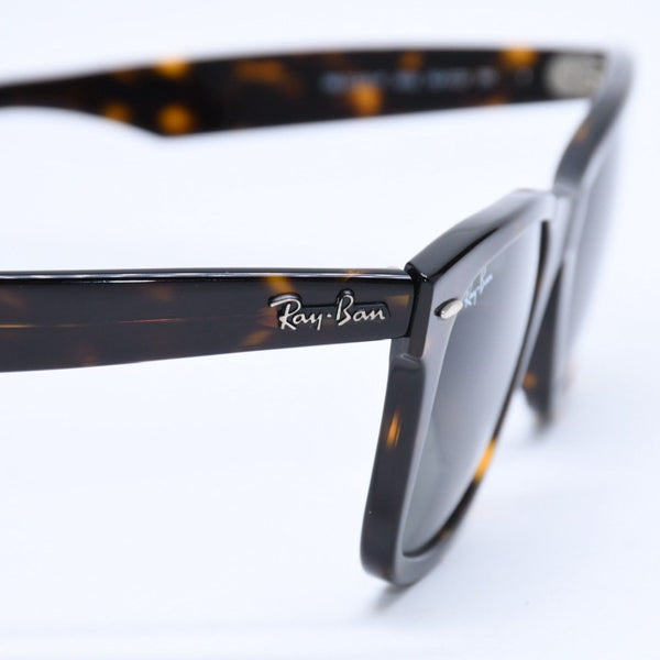 RAYBAN レイバン ウェイフェーラー サングラス RB2140-F イタリア製 アセテート ブラウン シルバー金具 美品 中古 4a008622