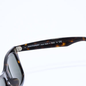 RAYBAN レイバン ウェイフェーラー サングラス RB2140-F イタリア製 アセテート ブラウン シルバー金具 美品 中古 4a008622