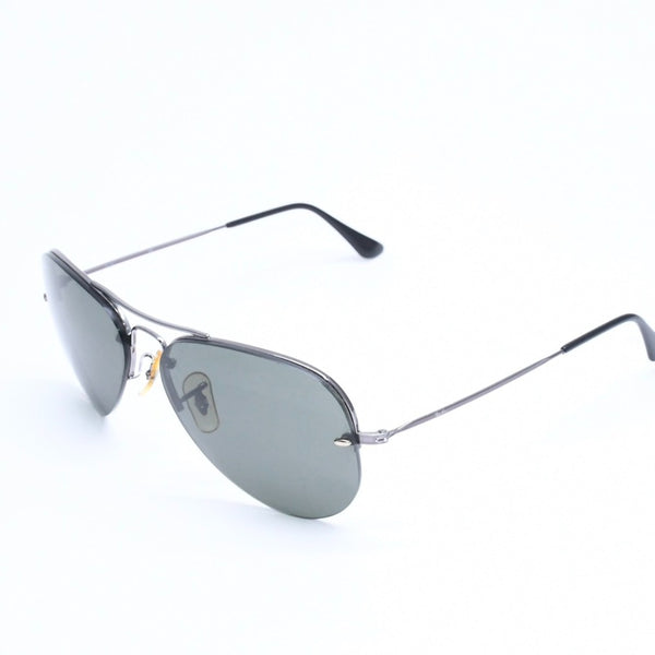 RAYBAN レイバン リムレスアビエーター ティアドロップ型 サングラス RB3214 メタル メタルブラック金具 サイズ59◻︎14 美品 中古 4a008493