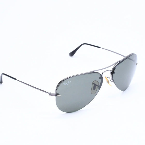 RAYBAN レイバン リムレスアビエーター ティアドロップ型 サングラス RB3214 メタル メタルブラック金具 サイズ59◻︎14 美品 中古 4a008493