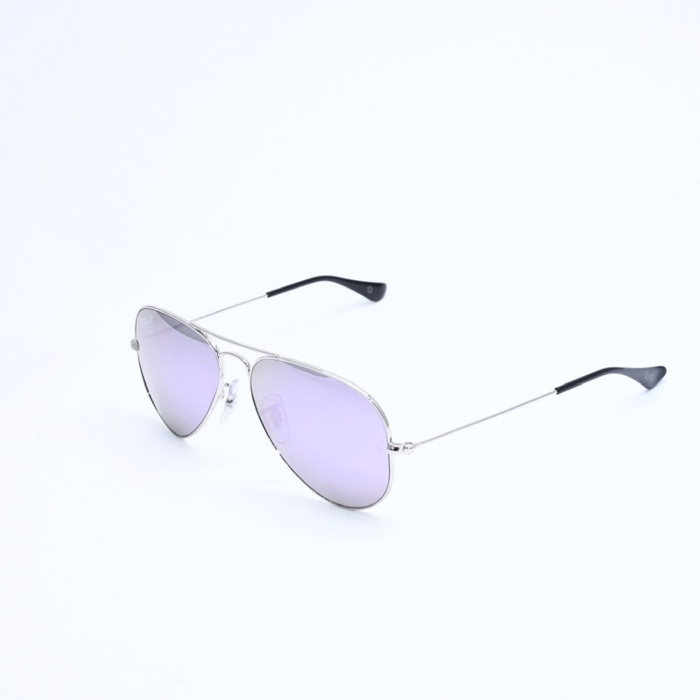 Mint condition Ray-Ban Aviator Teardrop Sunglasses RB3025 U.S.AMetal, Purple, Size 55◻14 Silver hardware, pre-owned, item number 4a008626