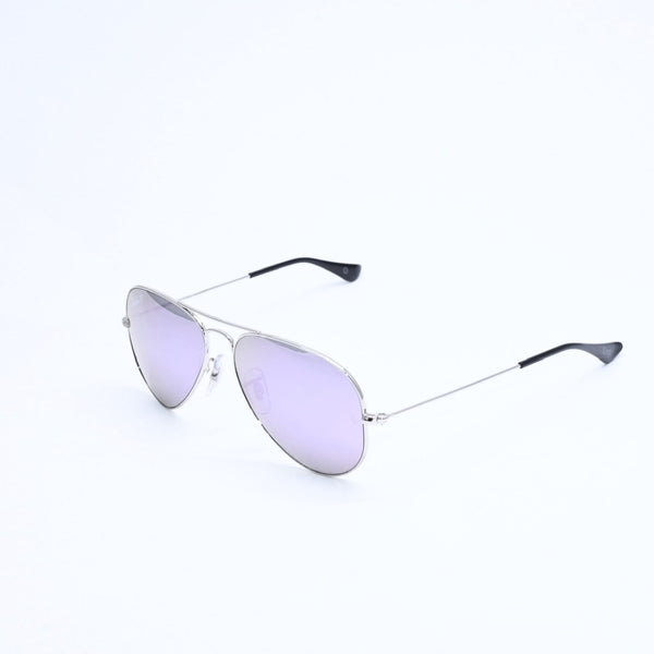 極美品 RAYBAN レイバン アビエーター ティアドロップ サングラス RB3025 U.S.A製 メタル パープル サイズ55◻︎14 シルバー金具 中古 4a008626
