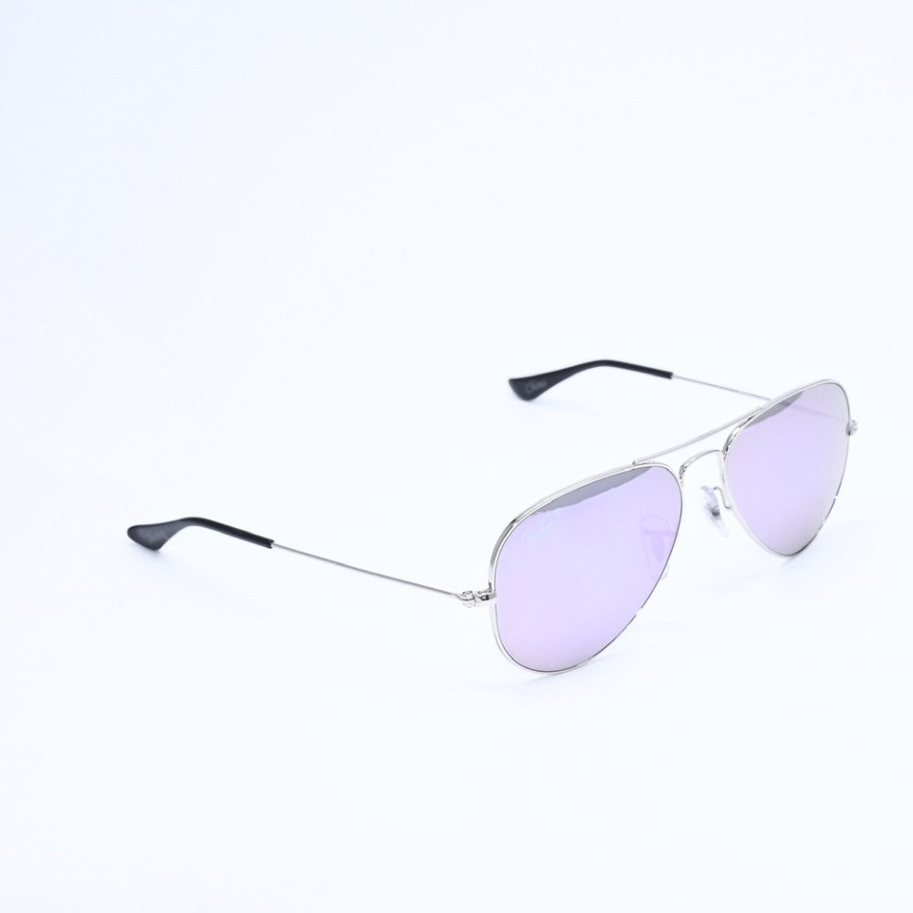 Mint condition Ray-Ban Aviator Teardrop Sunglasses RB3025 U.S.AMetal, Purple, Size 55◻14 Silver hardware, pre-owned, item number 4a008626