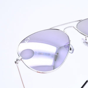 極美品 RAYBAN レイバン アビエーター ティアドロップ サングラス RB3025 U.S.A製 メタル パープル サイズ55◻︎14 シルバー金具 中古 4a008626