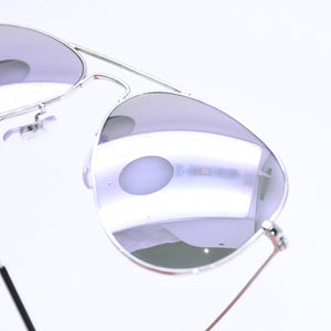 極美品 RAYBAN レイバン アビエーター ティアドロップ サングラス RB3025 U.S.A製 メタル パープル サイズ55◻︎14 シルバー金具 中古 4a008626