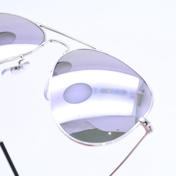 極美品 RAYBAN レイバン アビエーター ティアドロップ サングラス RB3025 U.S.A製 メタル パープル サイズ55◻︎14 シルバー金具 中古 4a008626