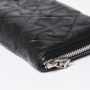 CHROME HEARTS クロムハーツ REC F ZIP QUILTED レック F ジップ キルティング 長財布 セメタリークロスパッチ シルバー925 美品 中古 4a009196