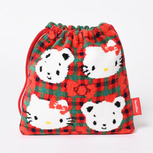 新品未使用 familiar ファミリア × HELLO KITTY ハローキティ 巾着 770347 XF チェック柄 中古 4a009217
