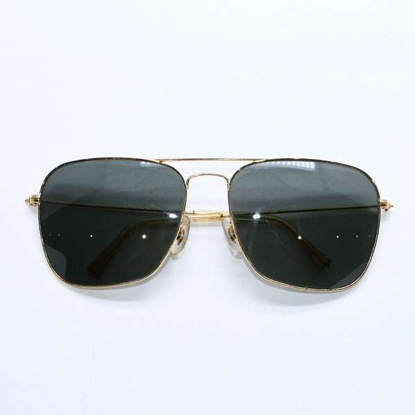 RAYBAN レイバン スクエアフレーム ダブルブリッジ サングラス U.S.A製 メタル ゴールド金具 良品 中古 4a008620