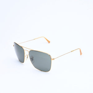 RAYBAN レイバン スクエアフレーム ダブルブリッジ サングラス U.S.A製 メタル ゴールド金具 良品 中古 4a008620