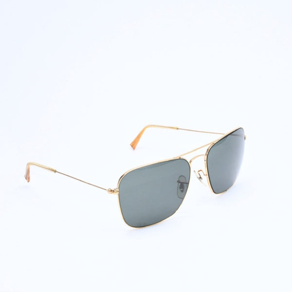 RAYBAN レイバン スクエアフレーム ダブルブリッジ サングラス U.S.A製 メタル ゴールド金具 良品 中古 4a008620
