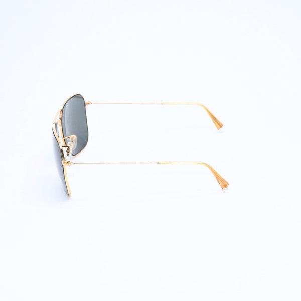 RAYBAN レイバン スクエアフレーム ダブルブリッジ サングラス U.S.A製 メタル ゴールド金具 良品 中古 4a008620