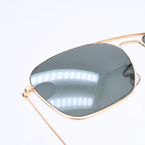 RAYBAN レイバン スクエアフレーム ダブルブリッジ サングラス U.S.A製 メタル ゴールド金具 良品 中古 4a008620