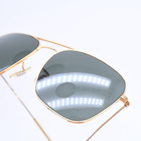 RAYBAN レイバン スクエアフレーム ダブルブリッジ サングラス U.S.A製 メタル ゴールド金具 良品 中古 4a008620