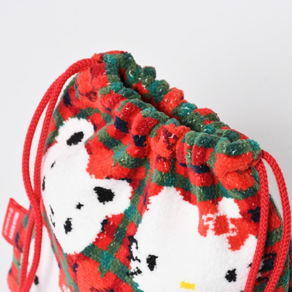 新品未使用 familiar ファミリア × HELLO KITTY ハローキティ 巾着 770347 XF チェック柄 中古 4a009217