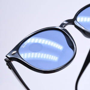 極美品 RAYBAN レイバン サングラス RB 4259 イタリア製 メタル ブラック ブルー シルバー金具 中古 4a008619