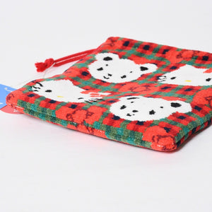 新品未使用 familiar ファミリア × HELLO KITTY ハローキティ 巾着 770347 XF チェック柄 中古 4a009217