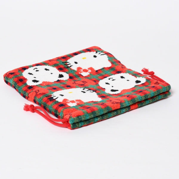 新品未使用 familiar ファミリア × HELLO KITTY ハローキティ 巾着 770347 XF チェック柄 中古 4a009217