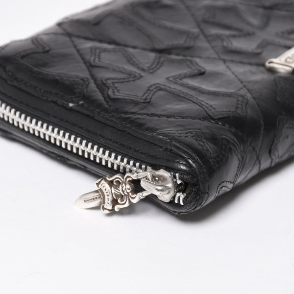 CHROME HEARTS クロムハーツ REC F ZIP QUILTED レック F ジップ キルティング 長財布 セメタリークロスパッチ シルバー925 美品 中古 4a009196