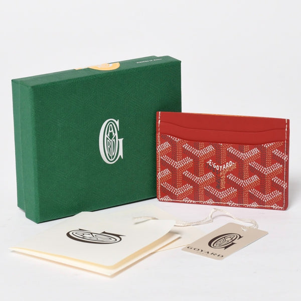 新品同様 GOYARD ゴヤール サン シュルピス カードケース カードホルダー STSULPPMLTY02CL02X PVC レザー レッド 中古 4a009203