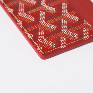 新品同様 GOYARD ゴヤール サン シュルピス カードケース カードホルダー STSULPPMLTY02CL02X PVC レザー レッド 中古 4a009203
