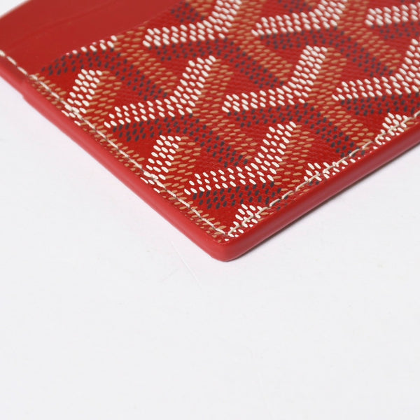 新品同様 GOYARD ゴヤール サン シュルピス カードケース カードホルダー STSULPPMLTY02CL02X PVC レザー レッド 中古 4a009203