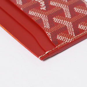 新品同様 GOYARD ゴヤール サン シュルピス カードケース カードホルダー STSULPPMLTY02CL02X PVC レザー レッド 中古 4a009203
