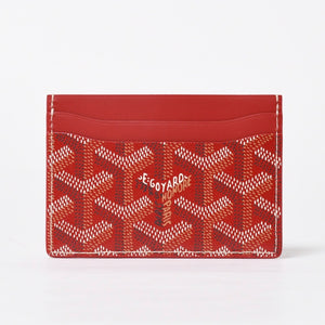 新品同様 GOYARD ゴヤール サン シュルピス カードケース カードホルダー STSULPPMLTY02CL02X PVC レザー レッド 中古 4a009203