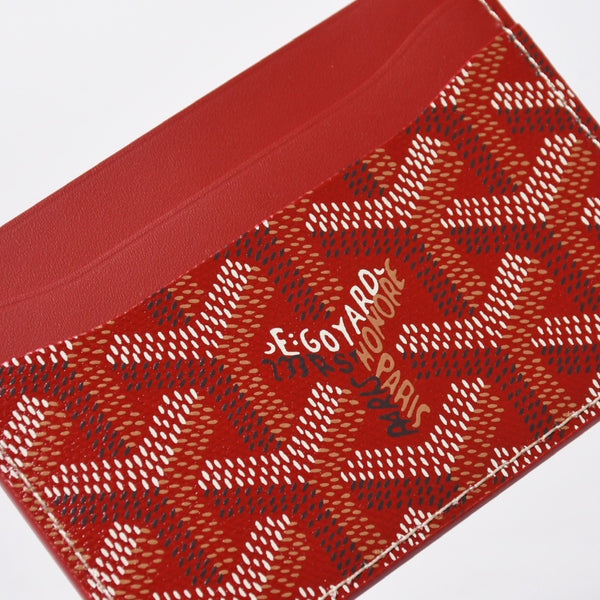 新品同様 GOYARD ゴヤール サン シュルピス カードケース カードホルダー STSULPPMLTY02CL02X PVC レザー レッド 中古 4a009203