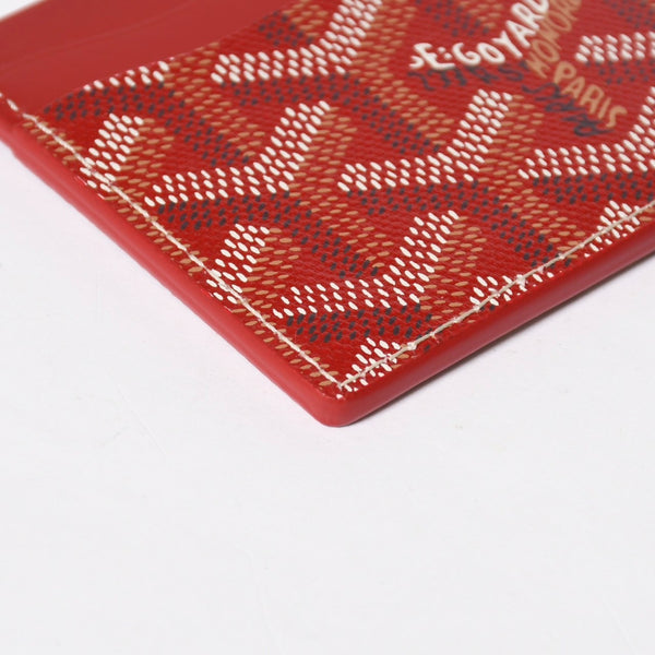 新品同様 GOYARD ゴヤール サン シュルピス カードケース カードホルダー STSULPPMLTY02CL02X PVC レザー レッド 中古 4a009203