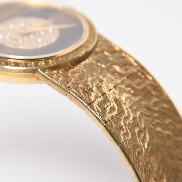 Very good condition PIAGET watch 924A23 Weight approx. 66.91g 18KYG 750 stamp Pave diamond Tiger eye dial 750 stamp Manual winding Used 4a009218