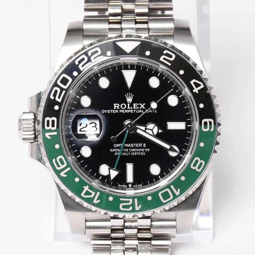 極美品 ROLEX ロレックス GMTマスターⅡ Sprite スプライト 腕時計 126720VTNR ステンレススチール 143.1g シルバー グリーン ブラック サイズ40mm 中古 4a009364