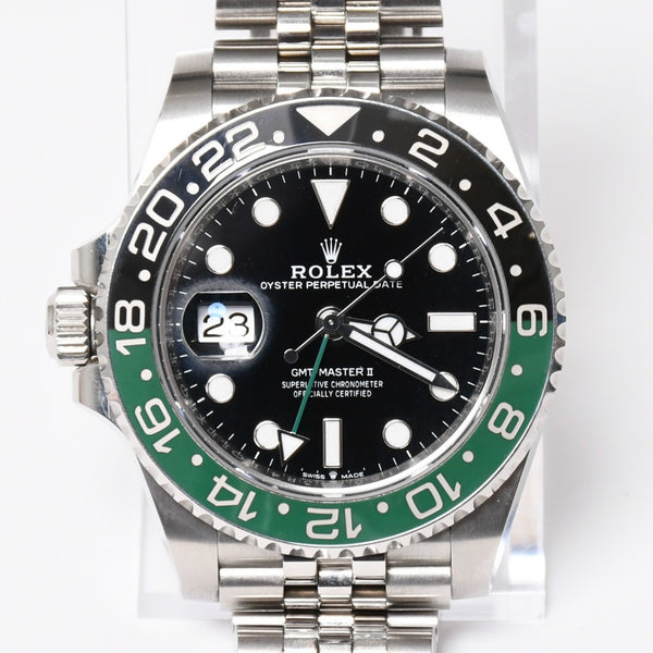 極美品 ROLEX ロレックス GMTマスターⅡ Sprite スプライト 腕時計 126720VTNR ステンレススチール 143.1g シルバー グリーン ブラック サイズ40mm 中古 4a009364