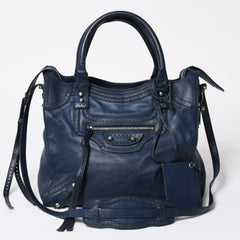 BALENCIAGA バレンシアガ Riva Cityリヴァシティ 2WAY ハンドバッグ 266434 ショルダーバッグ パンチング シルバー金具 美品 中古 4a009348
