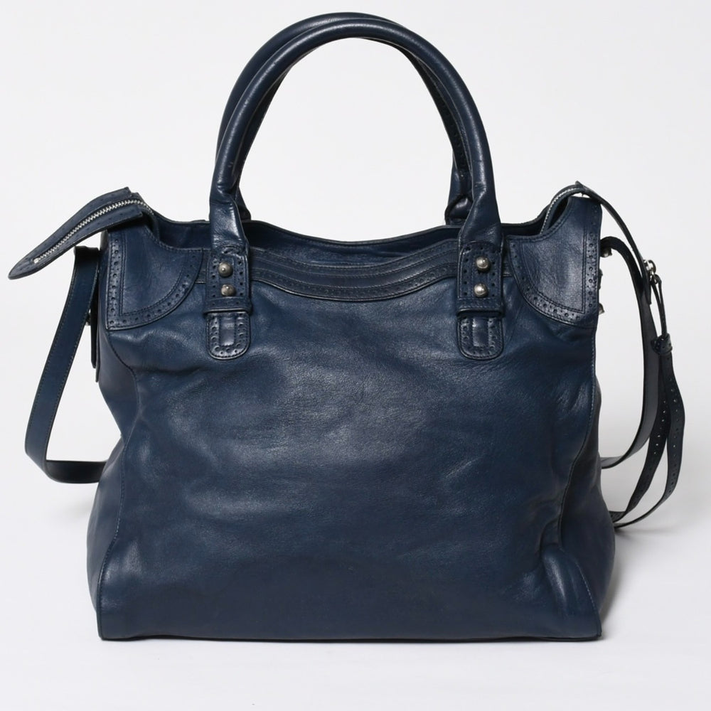 BALENCIAGA バレンシアガ Riva Cityリヴァシティ 2WAY ハンドバッグ 266434 ショルダーバッグ パンチング シルバー金具 美品 中古 4a009348