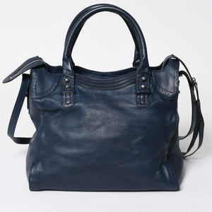 BALENCIAGA バレンシアガ Riva Cityリヴァシティ 2WAY ハンドバッグ 266434 ショルダーバッグ パンチング シルバー金具 美品 中古 4a009348