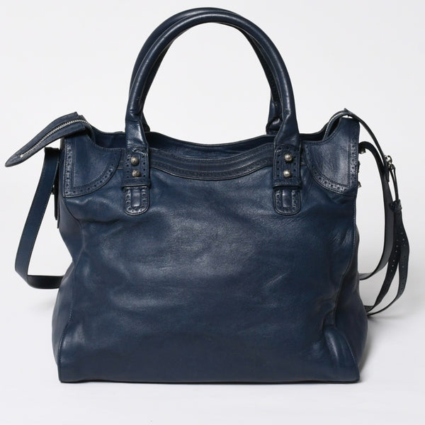 BALENCIAGA バレンシアガ Riva Cityリヴァシティ 2WAY ハンドバッグ 266434 ショルダーバッグ パンチング シルバー金具 美品 中古 4a009348
