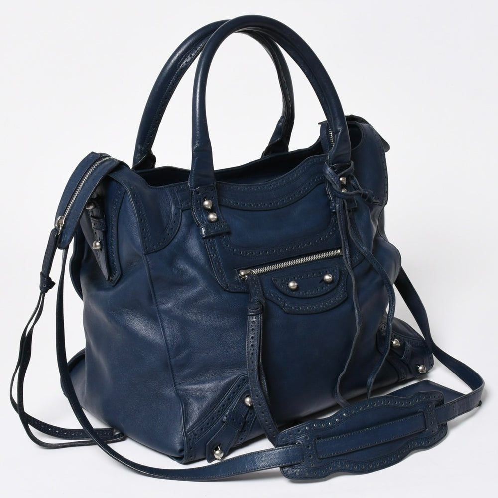 BALENCIAGA Riva City 2WAY handbag 266434 Shoulder bag Punching Silver hardware Good condition Used 4a009348
