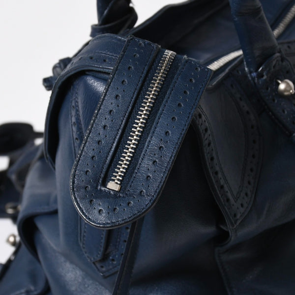 BALENCIAGA バレンシアガ Riva Cityリヴァシティ 2WAY ハンドバッグ 266434 ショルダーバッグ パンチング シルバー金具 美品 中古 4a009348