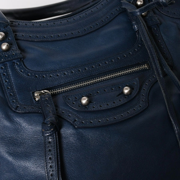 BALENCIAGA バレンシアガ Riva Cityリヴァシティ 2WAY ハンドバッグ 266434 ショルダーバッグ パンチング シルバー金具 美品 中古 4a009348