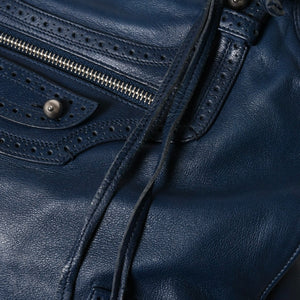 BALENCIAGA バレンシアガ Riva Cityリヴァシティ 2WAY ハンドバッグ 266434 ショルダーバッグ パンチング シルバー金具 美品 中古 4a009348