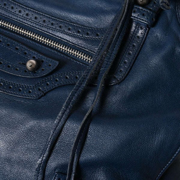 BALENCIAGA バレンシアガ Riva Cityリヴァシティ 2WAY ハンドバッグ 266434 ショルダーバッグ パンチング シルバー金具 美品 中古 4a009348